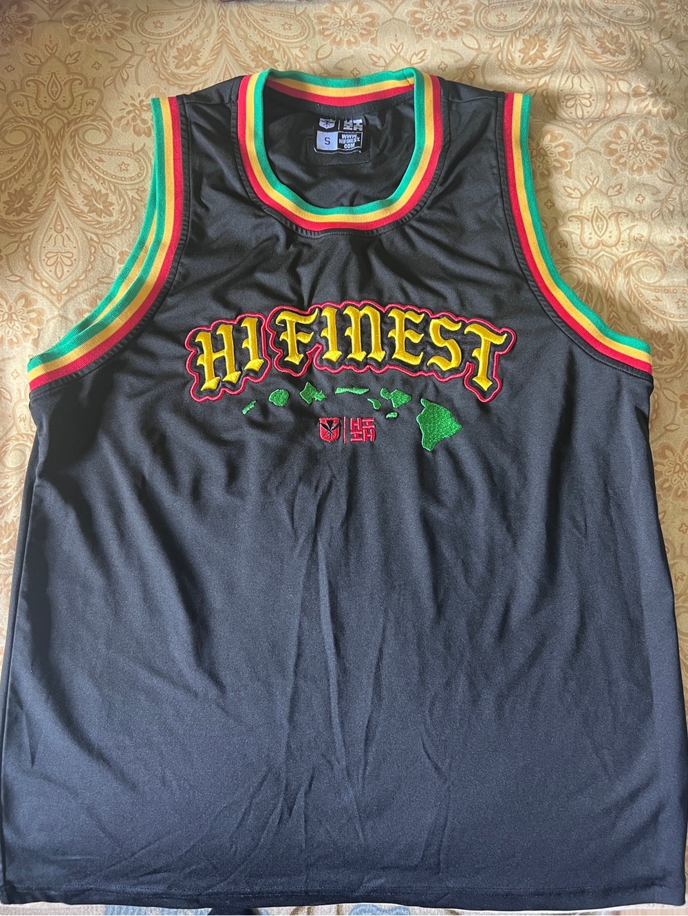 Hawaii’s Finest HIFI Black Jersey with Red/Yellow/Green Trim